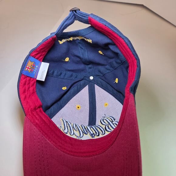 FC Barcelona Barça Adjustable Hat Rhinox Official Product Maroon Navy FCB Crest - Picture 7 of 9